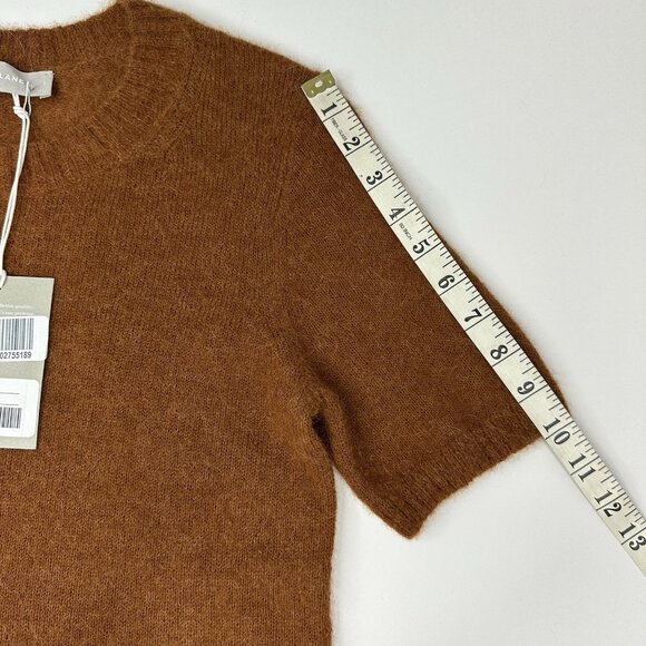 Everlane Women's NWT Brown The Alpaca Wool Short Sleeve Tee Sweater S/C35 - Picture 12 of 13